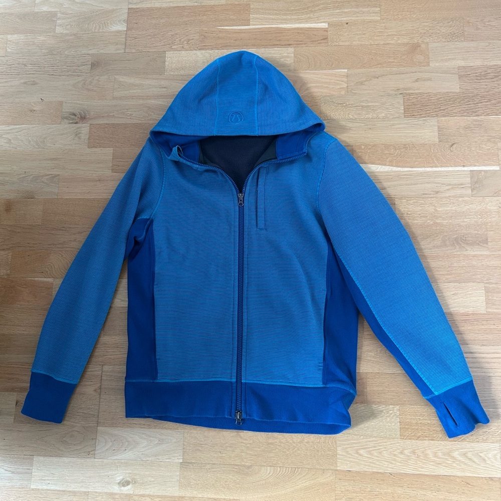 Lululemon Men's Blue Full Zip Hoodie Jacket - Size Large